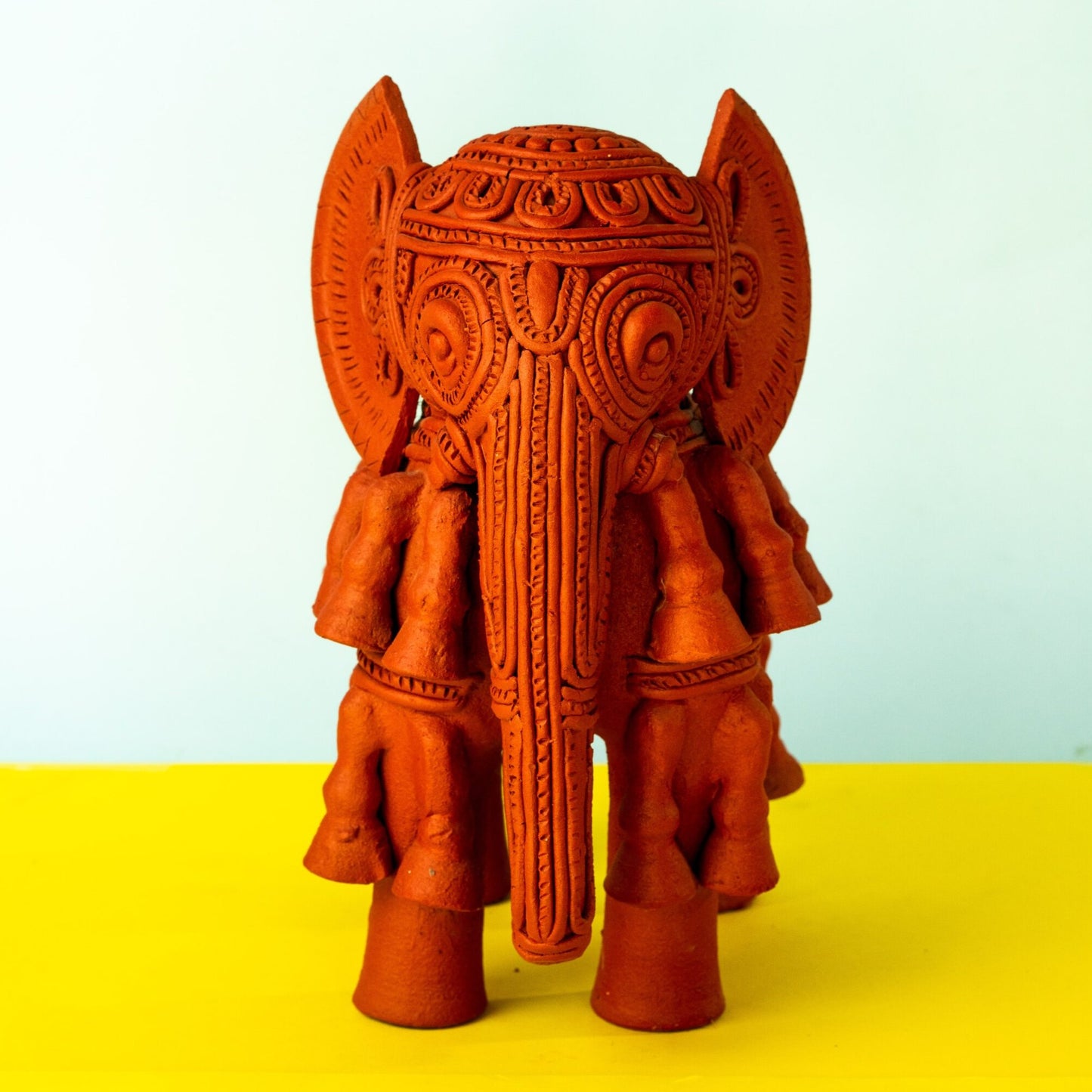 Terracotta Designer Standing Elephant