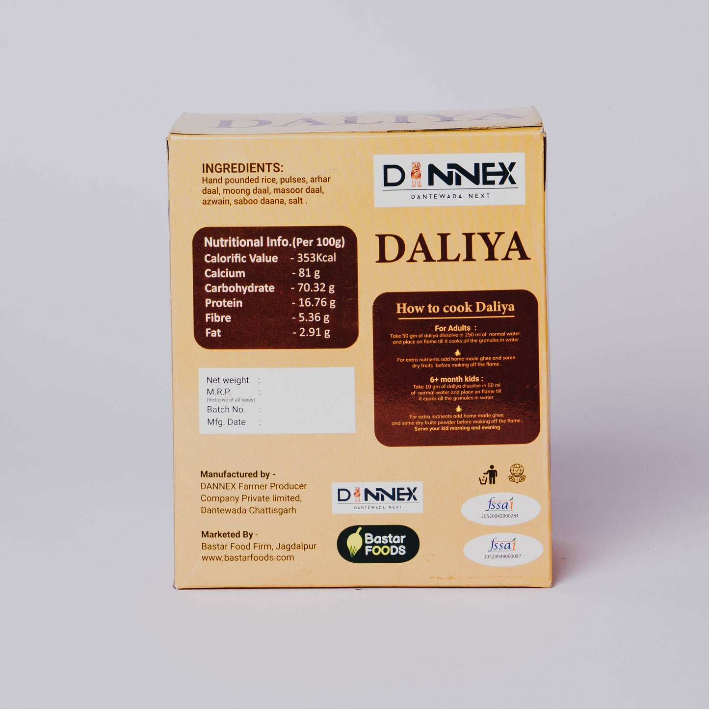 Bastar Foods Dannex Daliya | 500 G