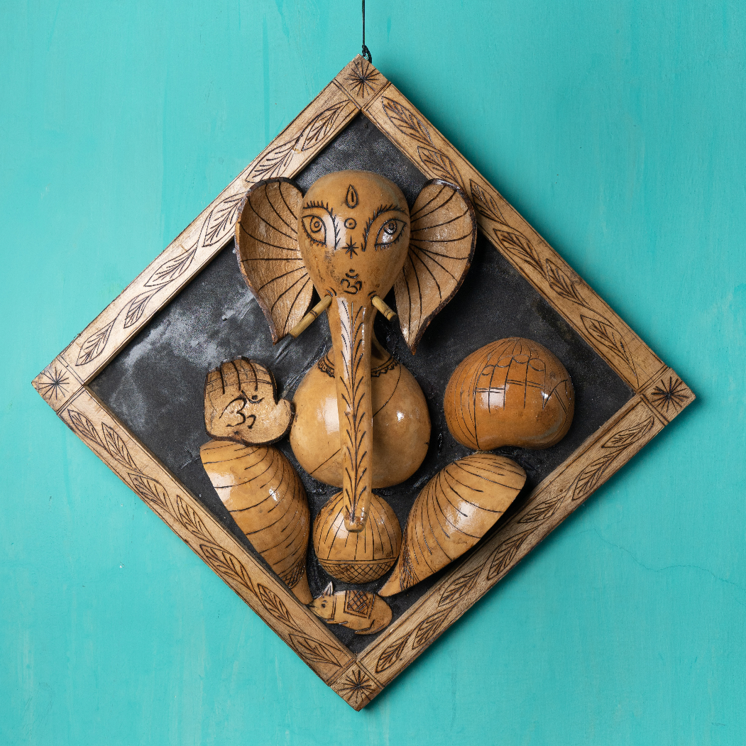 Ganesha Wall Frame Tumba Art | Dried Bottle Gourd
