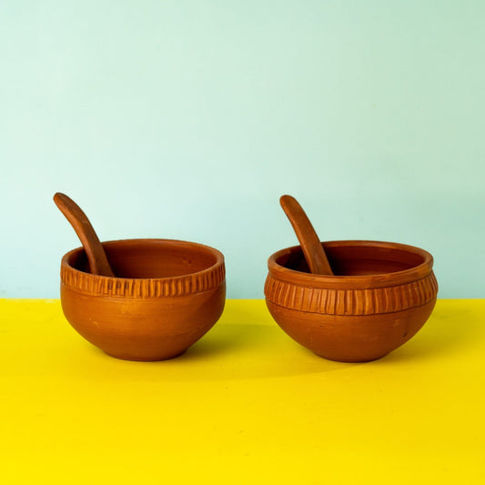 Terracotta round soup bowl