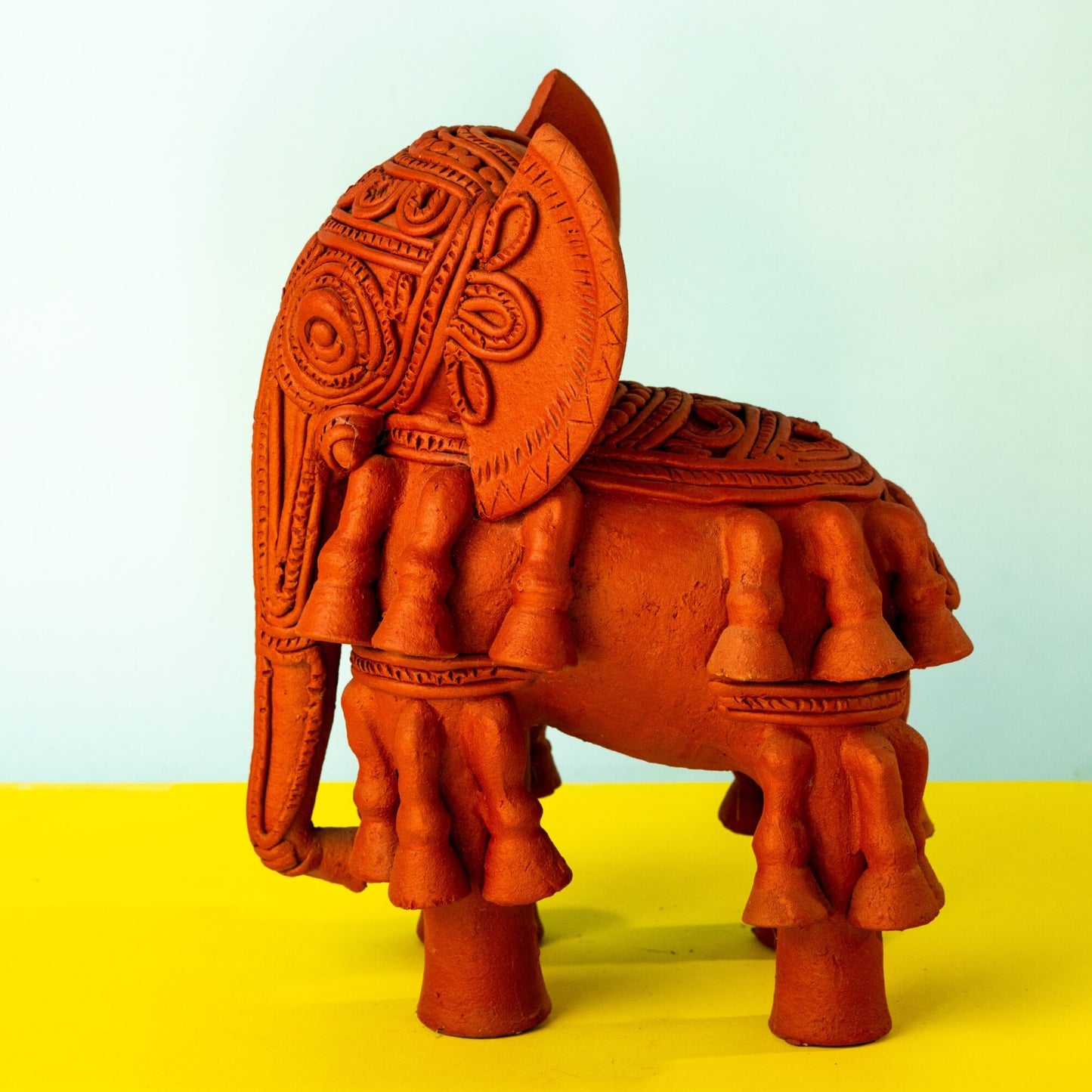 Terracotta Designer Standing Elephant