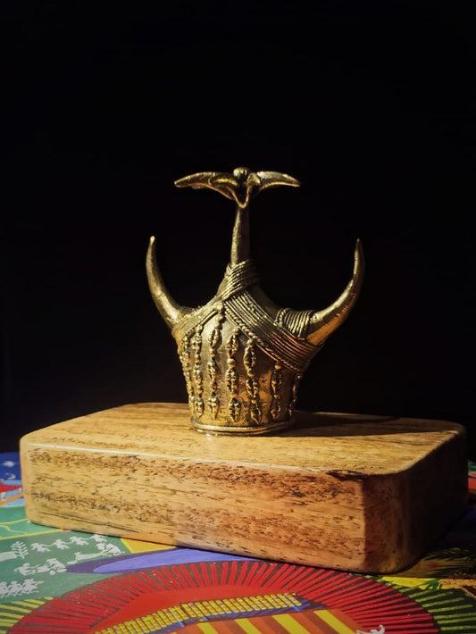 Dhokra Bison Horn Momento | Bastar Art | Lost Wax Casting Technique | With Customised Name Tag